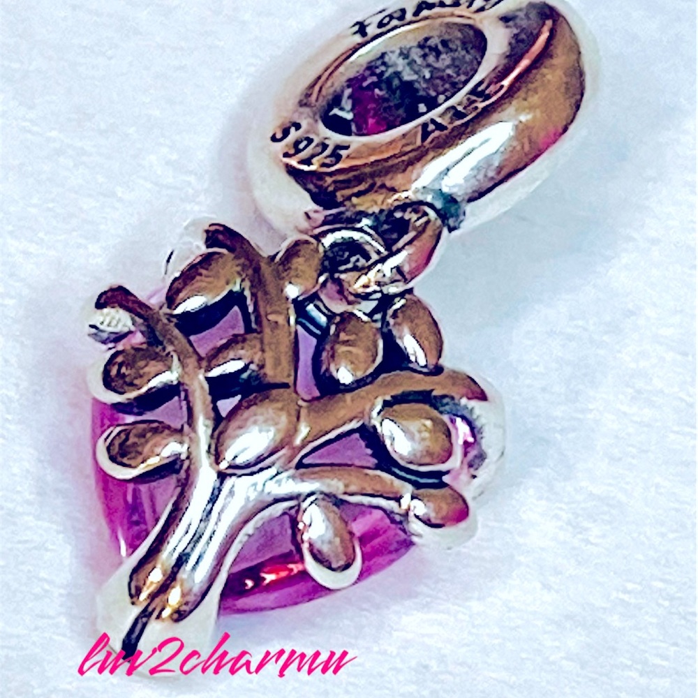 Authentic Pandora Family Tree of Life & Pink Heart Charm